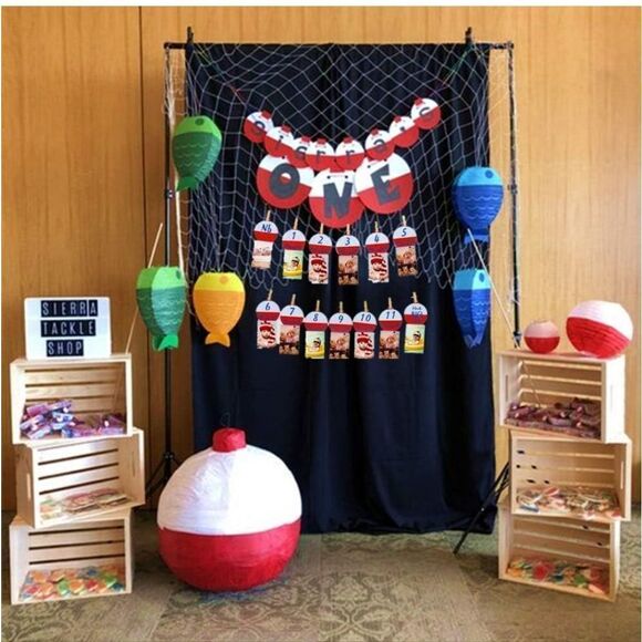 NWT 12 Month Fishing Photo Banner Ofishally One Photo Banner The Big One - Picture 3 of 6